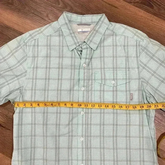 Columbia Men's Plaid Button Down Short Sleeve Pocket Shirt
Sz Medium Turquoise - Picture 7 of 12